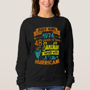 Womens July 1974 48 Years Old Sunshine Mixed With  Sweatshirt
