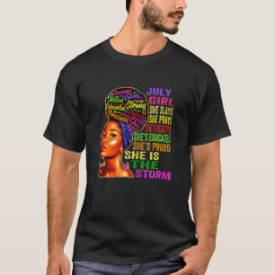 Womens July Girl She Slays & Prays  July Birthday  T-Shirt