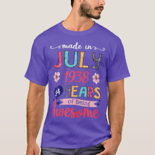 Womens July Girls 1938 Birthday Gift 84 Years Old T-Shirt