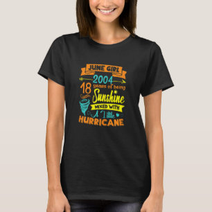 Womens June 2004 18 Years Old Sunshine Mixed With  T-Shirt