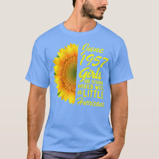 Womens June Girls 1957  Sunflower 65th Birthday Gi T-Shirt