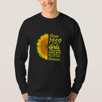 Womens June Girls 1959  Sunflower 63rd Birthday T-Shirt