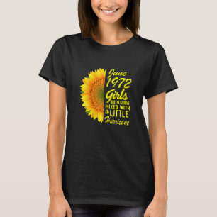 Womens June Girls 1972 Sunflower 50th Birthday T-Shirt