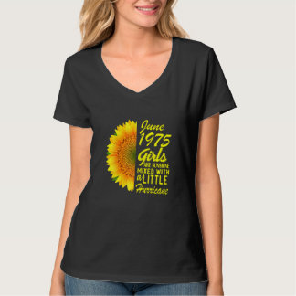Womens June Girls 1975  Sunflower 47th Birthday T-Shirt