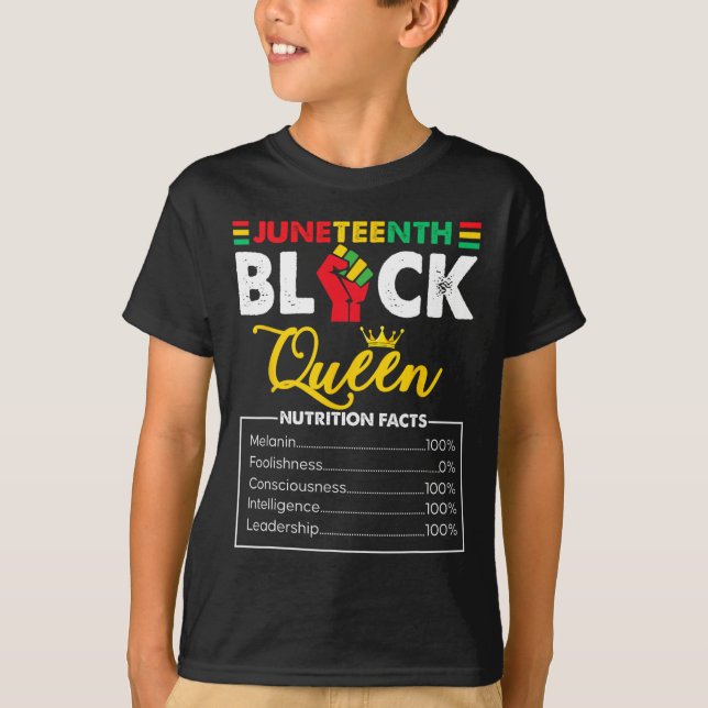 Womens Juneteenth Black African Queen Nutritional  T-Shirt (Front)