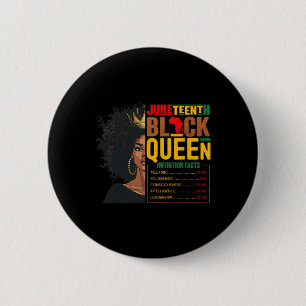 Womens Juneteenth Black Queen Nutritional Facts 4t 6 Cm Round Badge