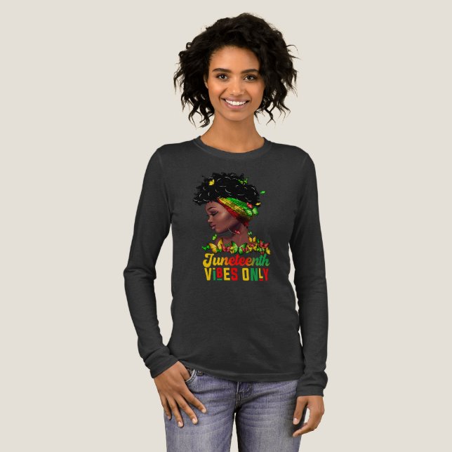 Womens Juneteenth Vibes T-Shirt Tri-Blend Shirt (Full Front)