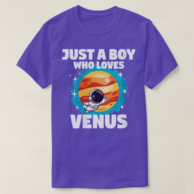 Womens Just A Boy Who Loves Venus VNeck  T-Shirt (Design Front)