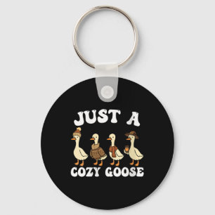Womens Just A Cosy Goose Funny Fall Vibes Autumn P Key Ring