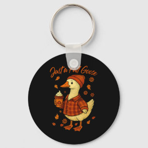 Womens Just A Fall Goose Funny Autumn Goose Cute F Key Ring