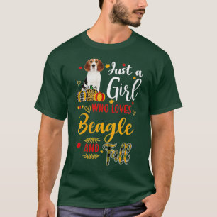 Womens Just A Girl Who Loves Beagle And Fall Autum T-Shirt