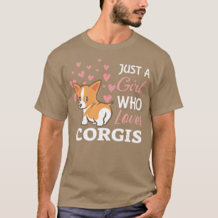 Womens Just a Girl Who Loves Corgis  Love Corgis  T-Shirt