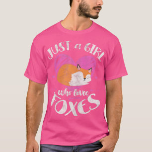 Womens Just A Girl Who Loves Foes Fo Lover Distres T-Shirt