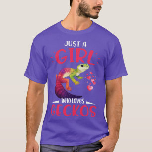 Womens Just a Girl Who Loves Gecko Cute Gifts T-Shirt