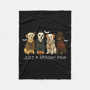 Womens Just A Spooky Paw Funny Halloween Dog Fleece Blanket