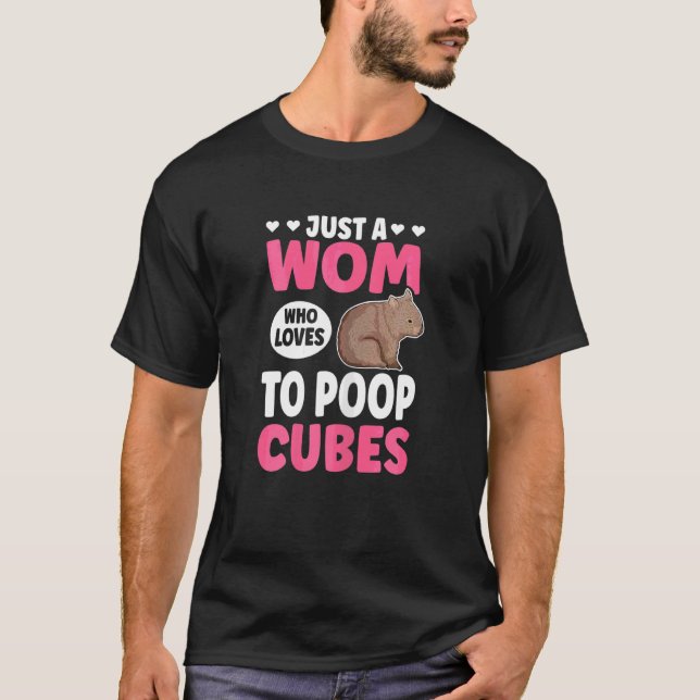 Womens Just A Wom Who Loves To Poop Cubes Pun For  T-Shirt (Front)