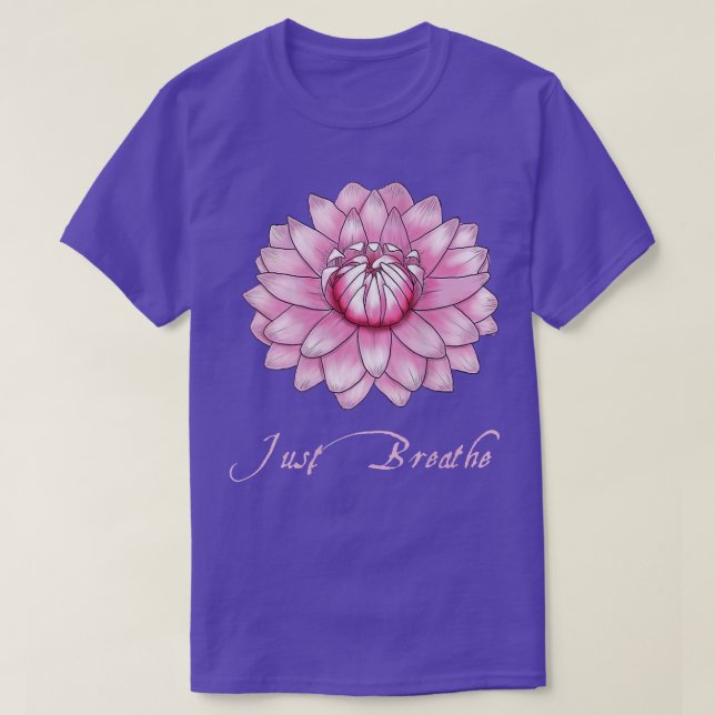 Womens Just Breathe Pink Lotus Ballerina Water Lil T-Shirt (Design Front)