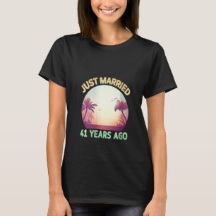 Womens Just Married 41 Years Ago Happy 41st Weddin T-Shirt