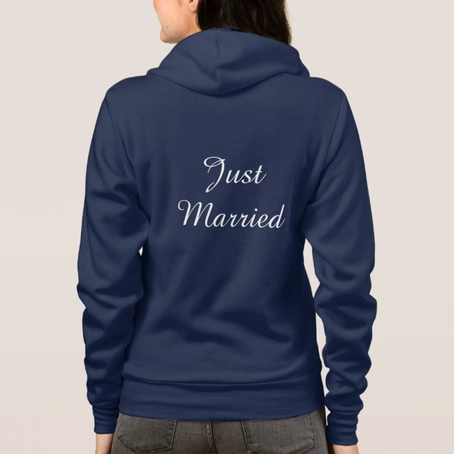 Womens Just Married Hoodie (Back)