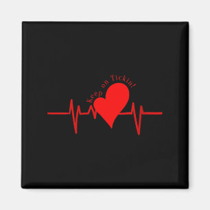 Womens Keep On Tickin! Ekg Heartbeat Cow Valve Hea Magnet
