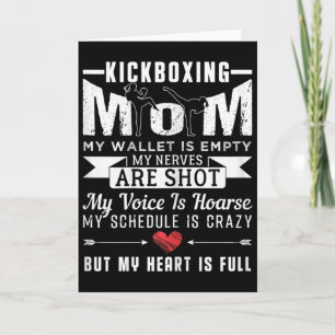 Womens Kickboxing Mom Kickboxer Funny Quotes Fan G Card