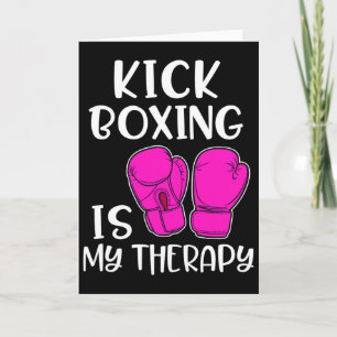 Womens Kickboxing Shirt Is My Therapy Funny Cl Gym Card