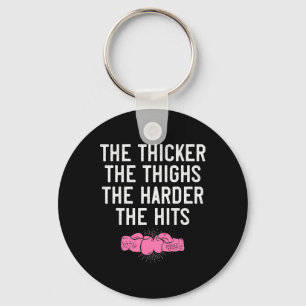 Womens Kickboxing Shirt Thicker The Thighs Funny F Key Ring