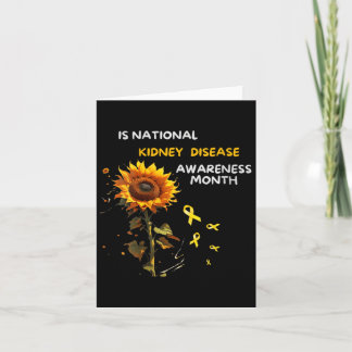 Womens Kidney Cancer Awareness Sunflower Card