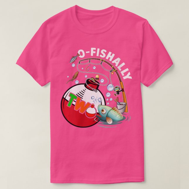 Womens Kids 2nd Bday Fishing Theme For Boys And Gi T-Shirt (Design Front)