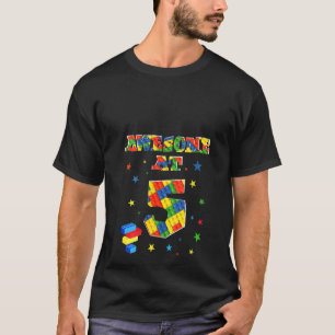 Womens Kids Birthday  For Kids 5 Building Blocks B T-Shirt