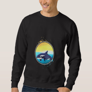 Womens Killer Whale Sea Life Ocean V-Neck Sweatshirt