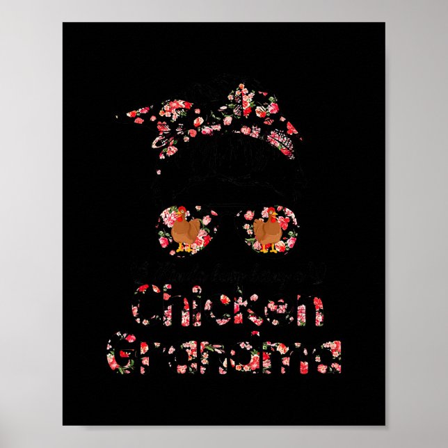 Womens Kinda Busy Being A Chicken Mum Grandma Poster (Front)