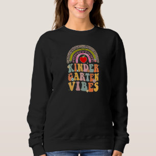 Womens Kindergarten Vibes First Day Back to School Sweatshirt