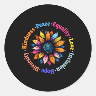 Womens Kindness Peace Equality Love Hope Diversity Classic Round Sticker
