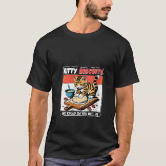 Womens Kitty Biscuits Bakery Cute Cat Kneading Dou T-Shirt