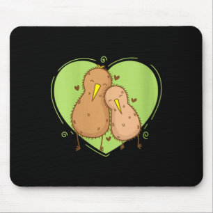 Womens Kiwi Bird is in Love Kiwi Fruit Animal Mouse Pad