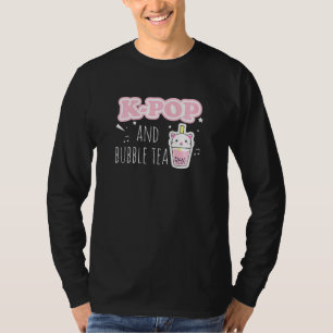 Womens Korea Pop Music Bubble Tea Cat Teen Girls M T-Shirt