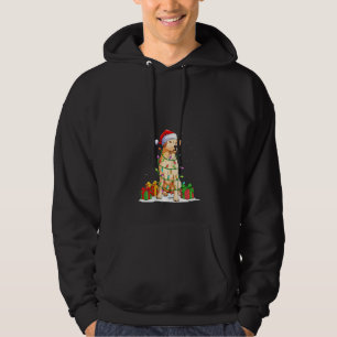 Womens Labrador-Retriever Santa Christmas Tree Lig Hoodie
