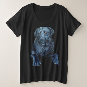 Women's Labrador T-shirt Plus Size Blue Dog Shirt