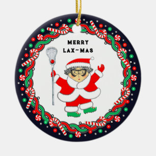 Women's Lacrosse Ceramic Tree Decoration