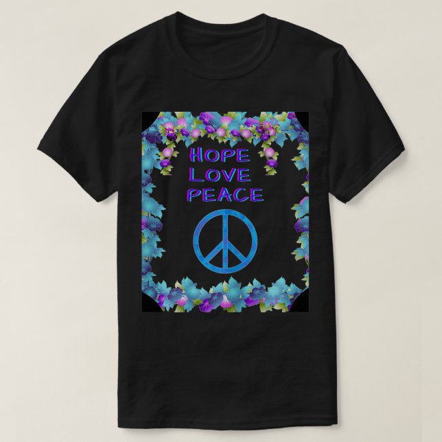 Womens Ladies cool floral flowers peace design  T-Shirt (Design Front)