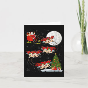 Womens Ladybug Ladybird Santa Sleigh Flying Funny  Card