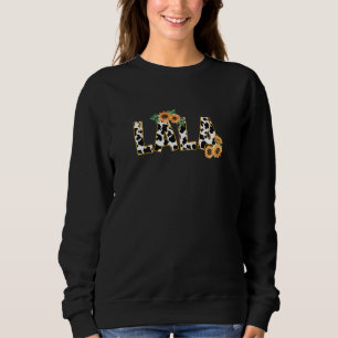 Womens Lala Cow Sunflower Cow Grandma Cute Farm Mo Sweatshirt