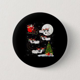 Womens Lambs Sheep Santa Sleigh Flying Funny Magic 6 Cm Round Badge