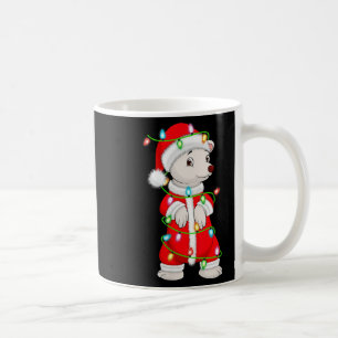 Womens Lar Bear Christmas Lights Santa Costume Cut Coffee Mug