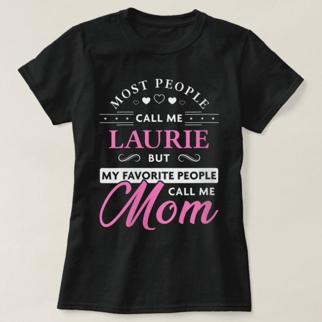 Womens Laurie Name Gift Personalised Mum V-Neck  T-Shirt (Design Front)
