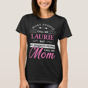 Womens Laurie Name Gift Personalised Mum V-Neck T-Shirt