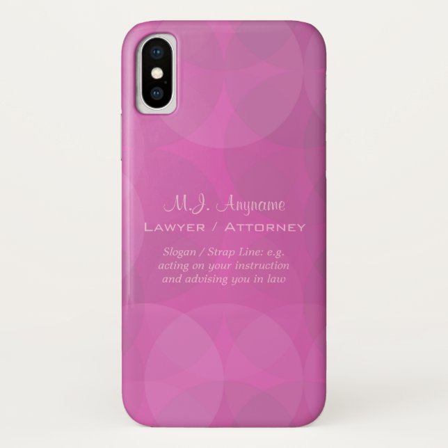 Womens Lawyer / Attorney pink circles Case-Mate iPhone Case (Back)