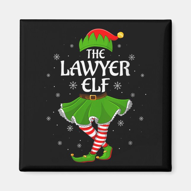Womens Lawyer Elf Christmas Family Girls Women Elf Magnet (Front)