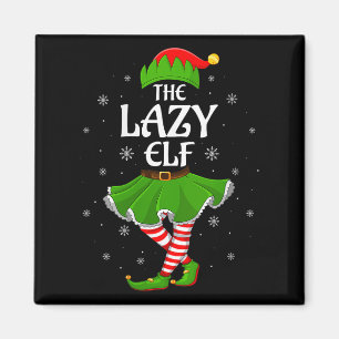 Womens Lazy Elf Christmas Family Girls Women Elf S Magnet